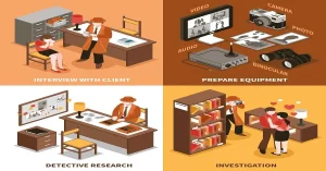private-investigator-Sleuth-Isometric-Design-Concept